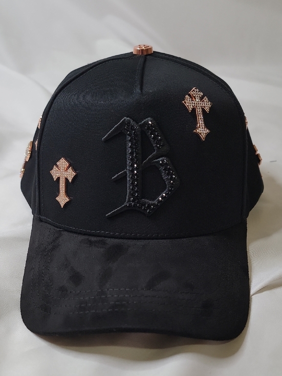 Barbus Hats Other - Barbus B Chrome Gold Crosses Snapback Cap